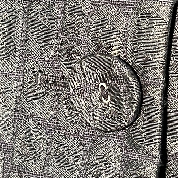 CHICO'S Sephia Croc Embossed Charcoal/Black Subtle Sheen Blazer SZ M (8) - Picture 3 of 16